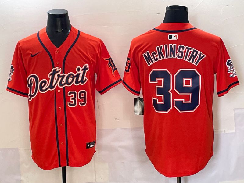 Men 2025 Detroit Tigers #39 Mckinstry Orange Nike MLB Jersey style 04->detroit tigers->MLB Jersey